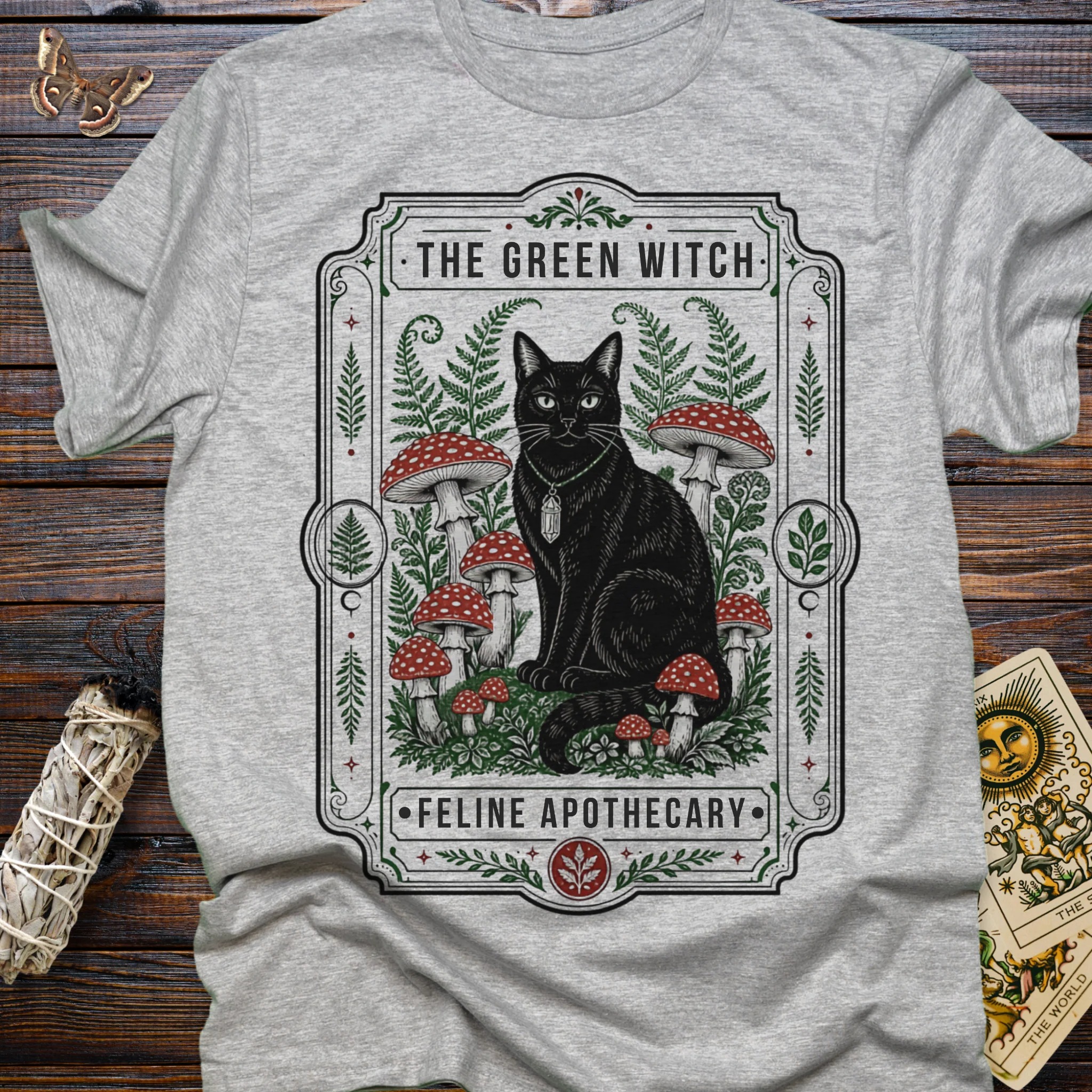 Moonnora The Green Witch Feline Apothecary T-Shirt