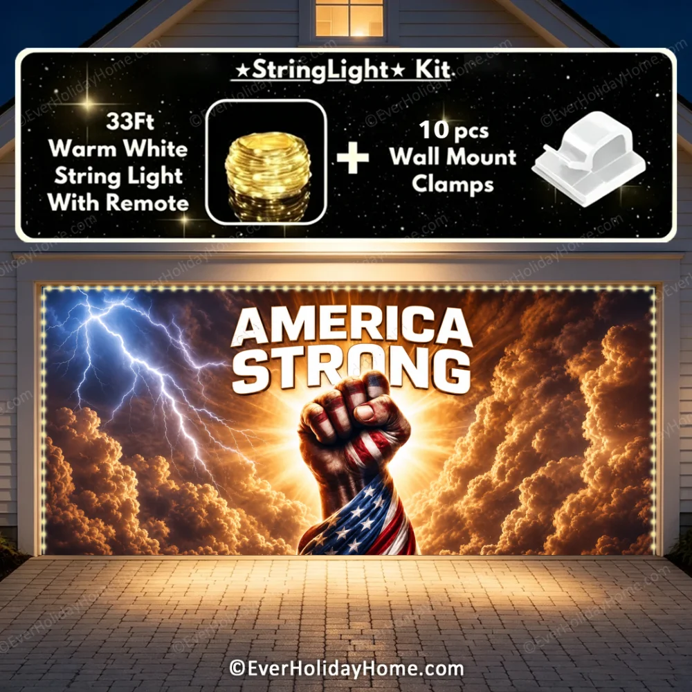 America Strong | Patriotic Garage Door Cover additional product image