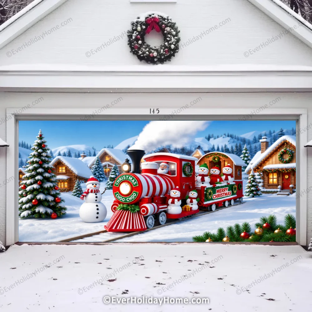 Christmas Choo-Choo | Christmas Garage Door Cover product image