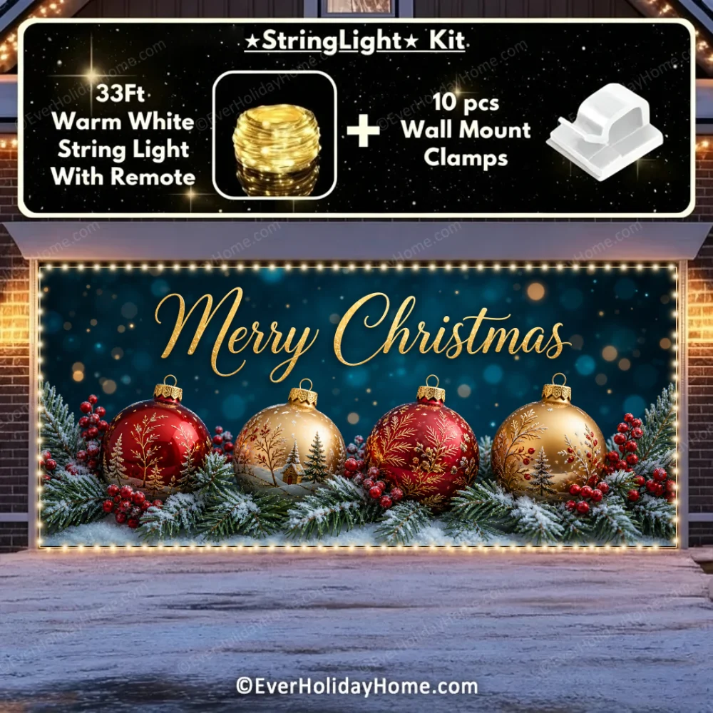 Merry Christmas | Christmas Garage Door Cover additional product image