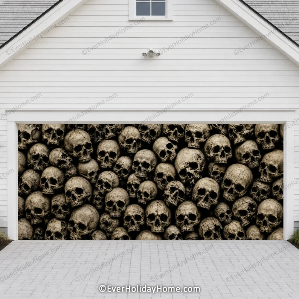 Wall of the Dead | Skull Halloween Garage Door Cover