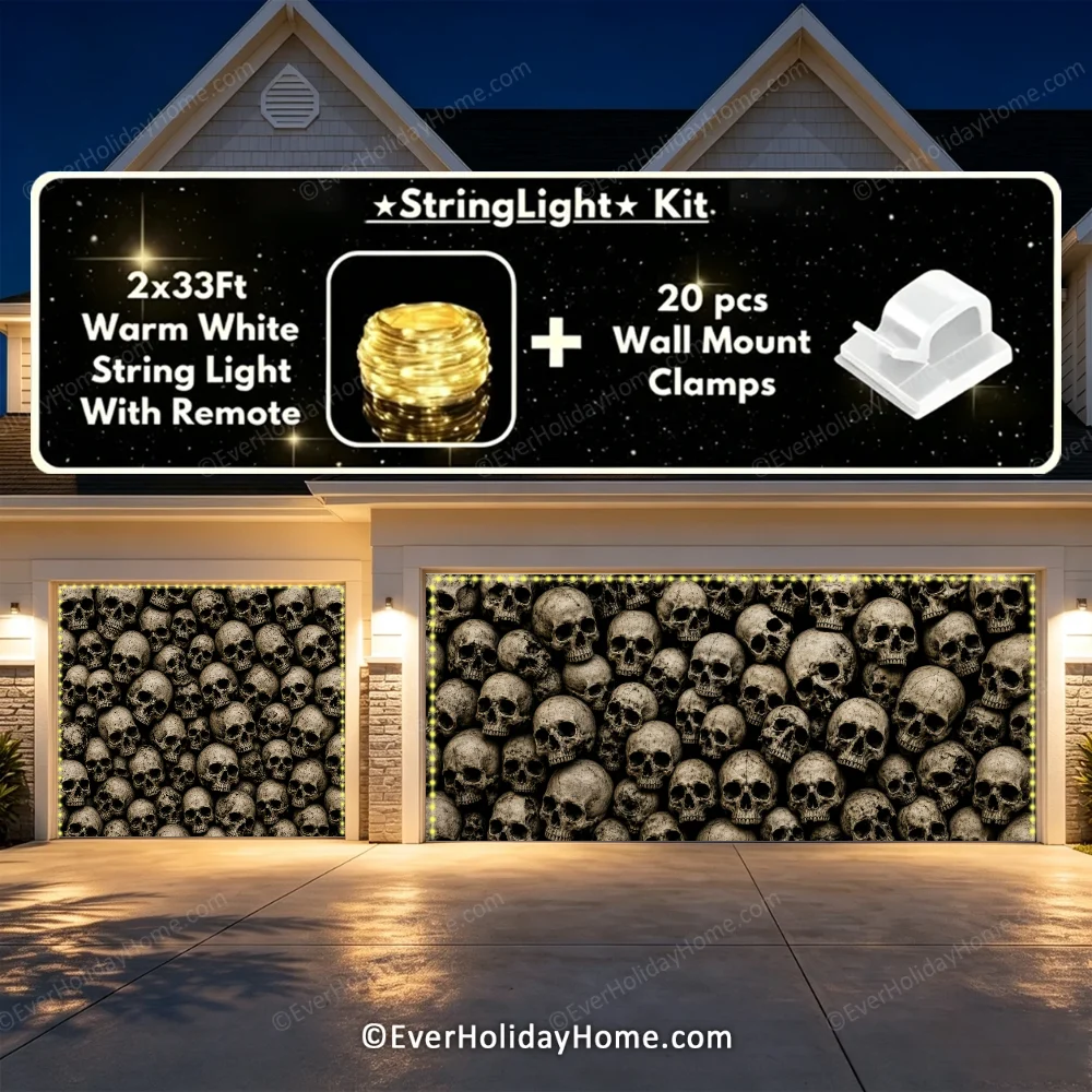 Wall of the Dead | Skull Halloween Garage Door Cover
