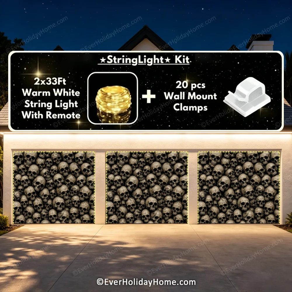 Wall of the Dead | Skull Halloween Garage Door Cover
