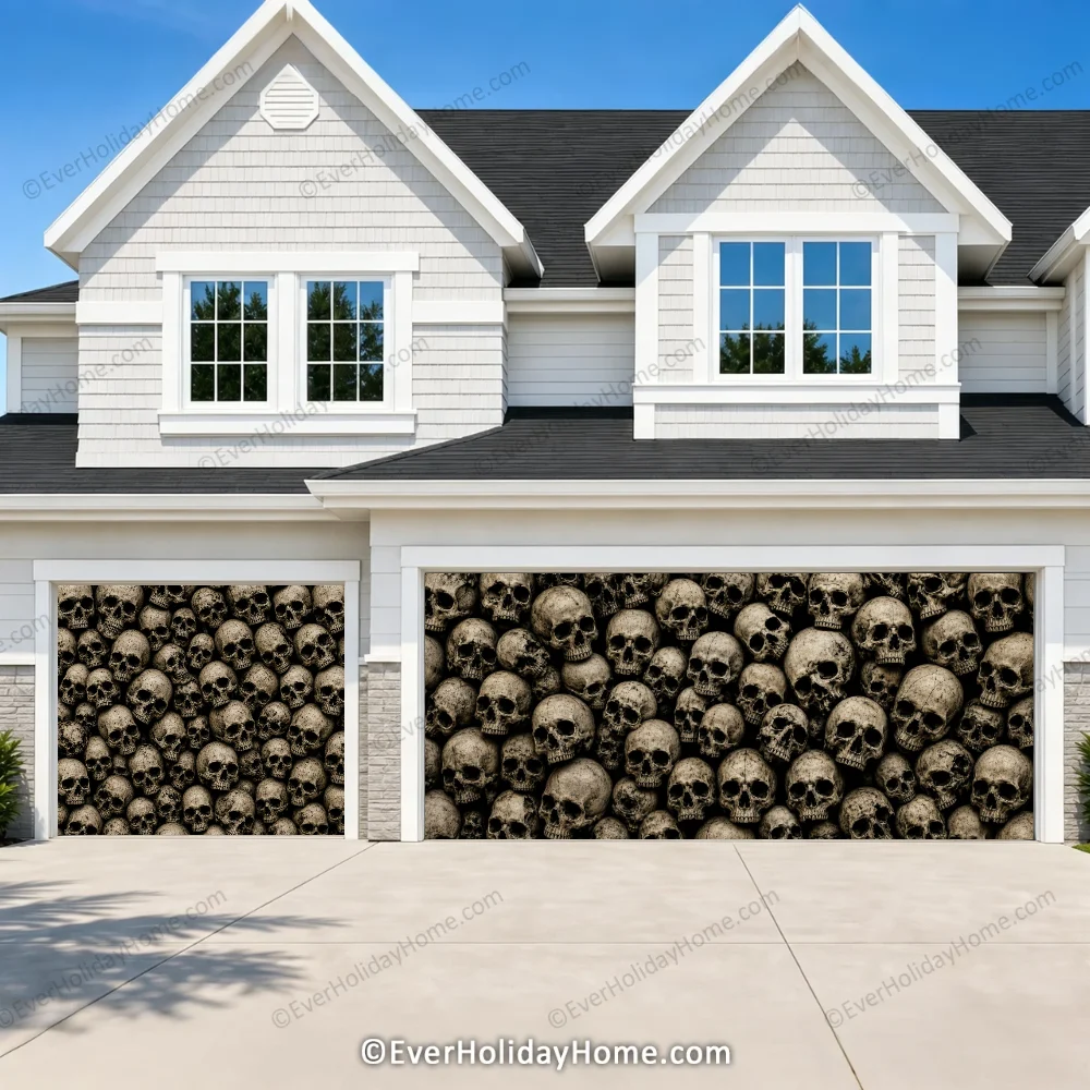 Wall of the Dead | Skull Halloween Garage Door Cover
