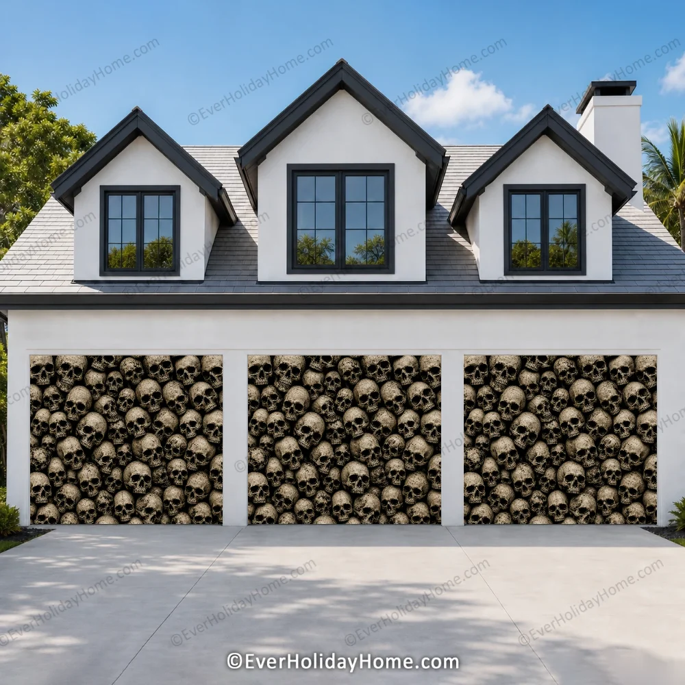 Wall of the Dead | Skull Halloween Garage Door Cover