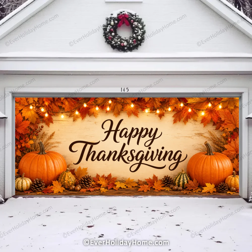 Happy Thanksgiving (B) | Festive Garage Door Cover product image