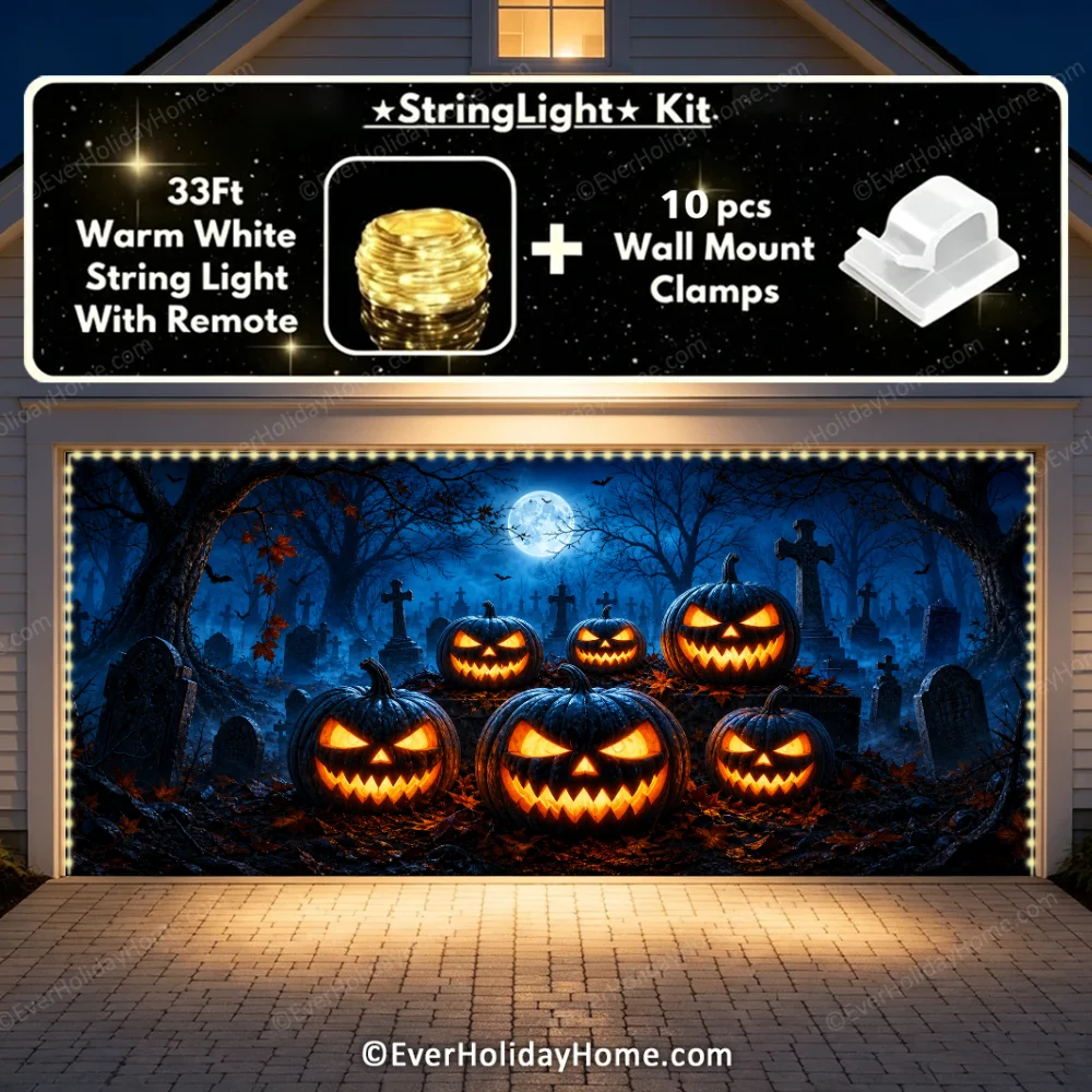 Cursed Pumpkins | Halloween Garage Door Cover additional product image