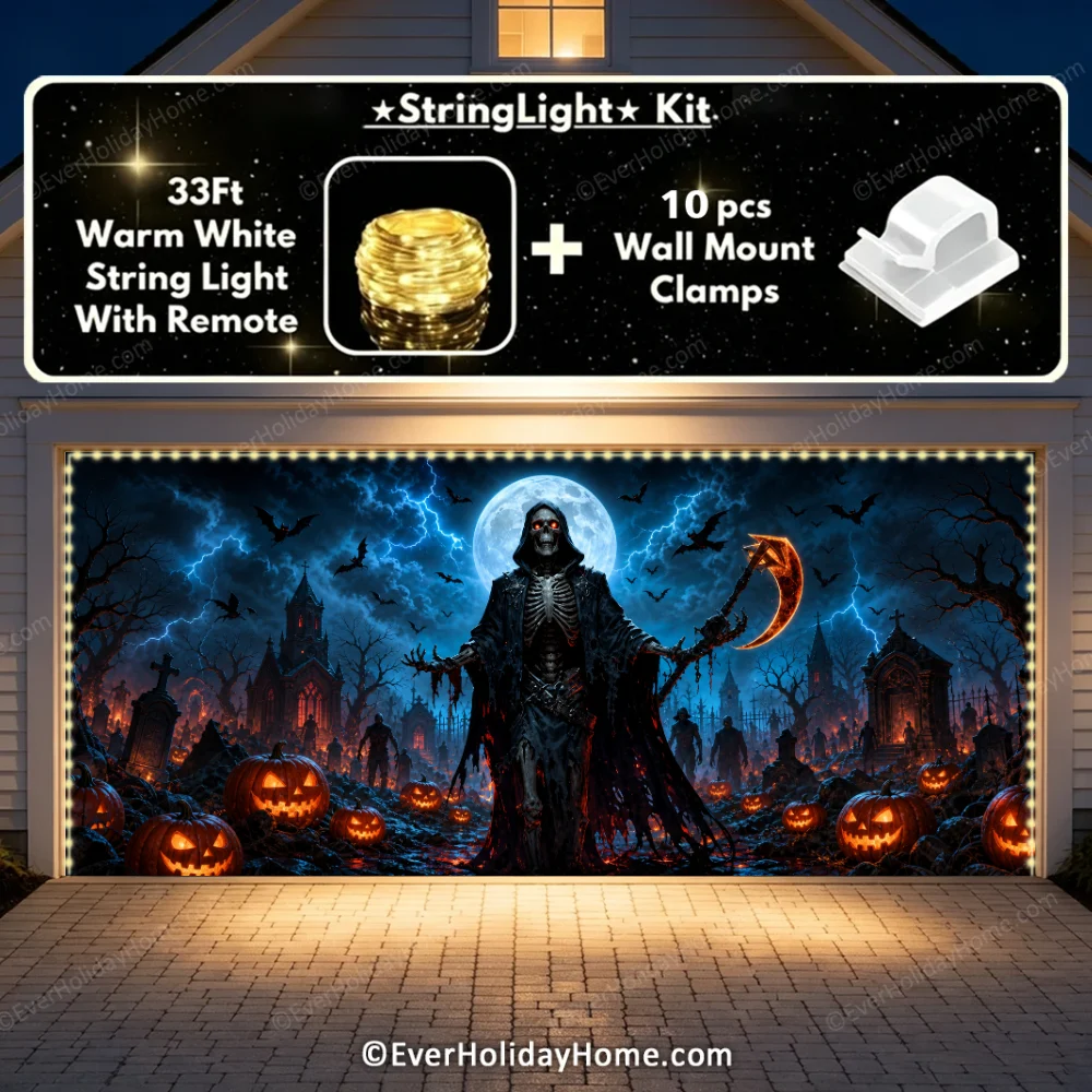 Cursed Night (Glow) | Halloween Garage Door Cover additional product image