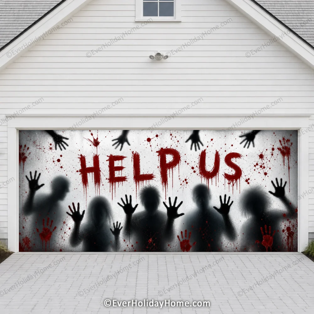 Help Us! | Halloween Garage Door Cover product image