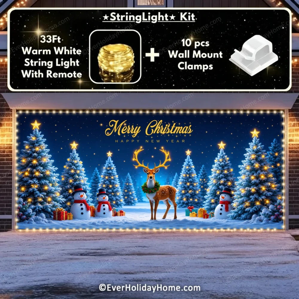 Winter Wonderland (Glow) | Christmas Garage Door Cover additional product image