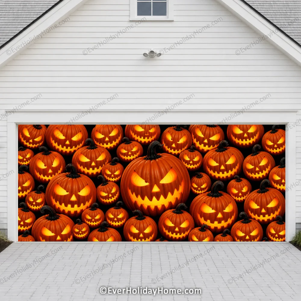 Pumpkin Parade (Glow)  | Halloween Garage Door Cover
