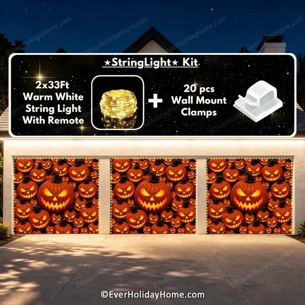 Pumpkin Parade (Glow)  | Halloween Garage Door Cover