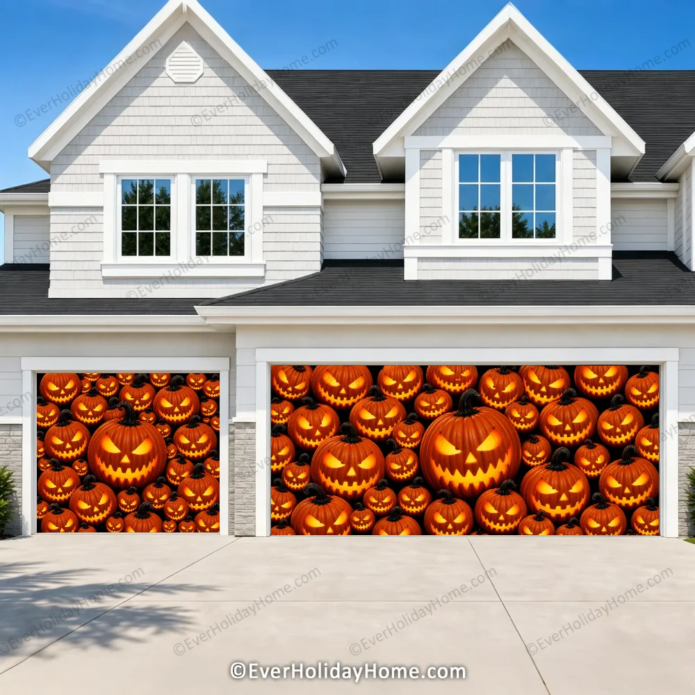 Pumpkin Parade (Glow)  | Halloween Garage Door Cover