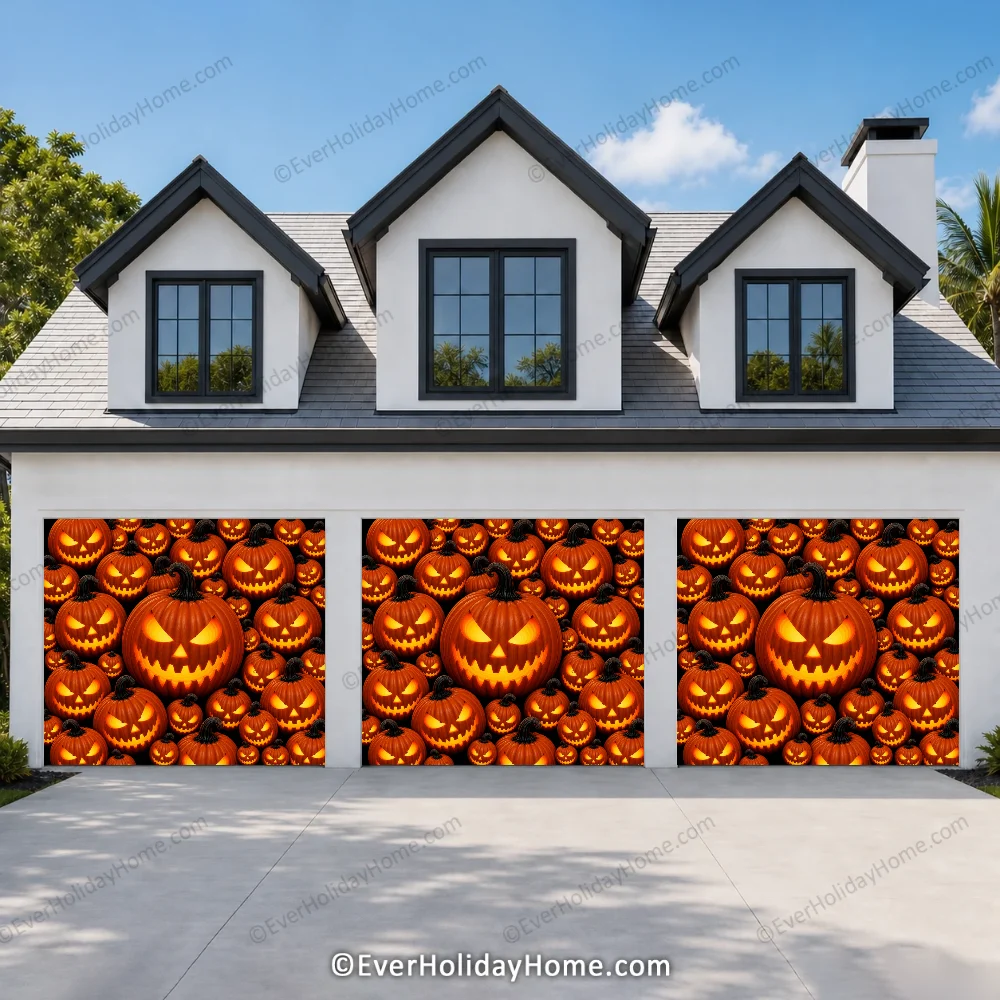 Pumpkin Parade (Glow)  | Halloween Garage Door Cover