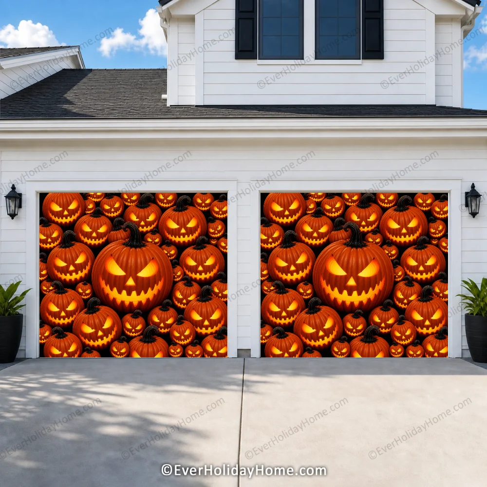 Pumpkin Parade (Glow)  | Halloween Garage Door Cover