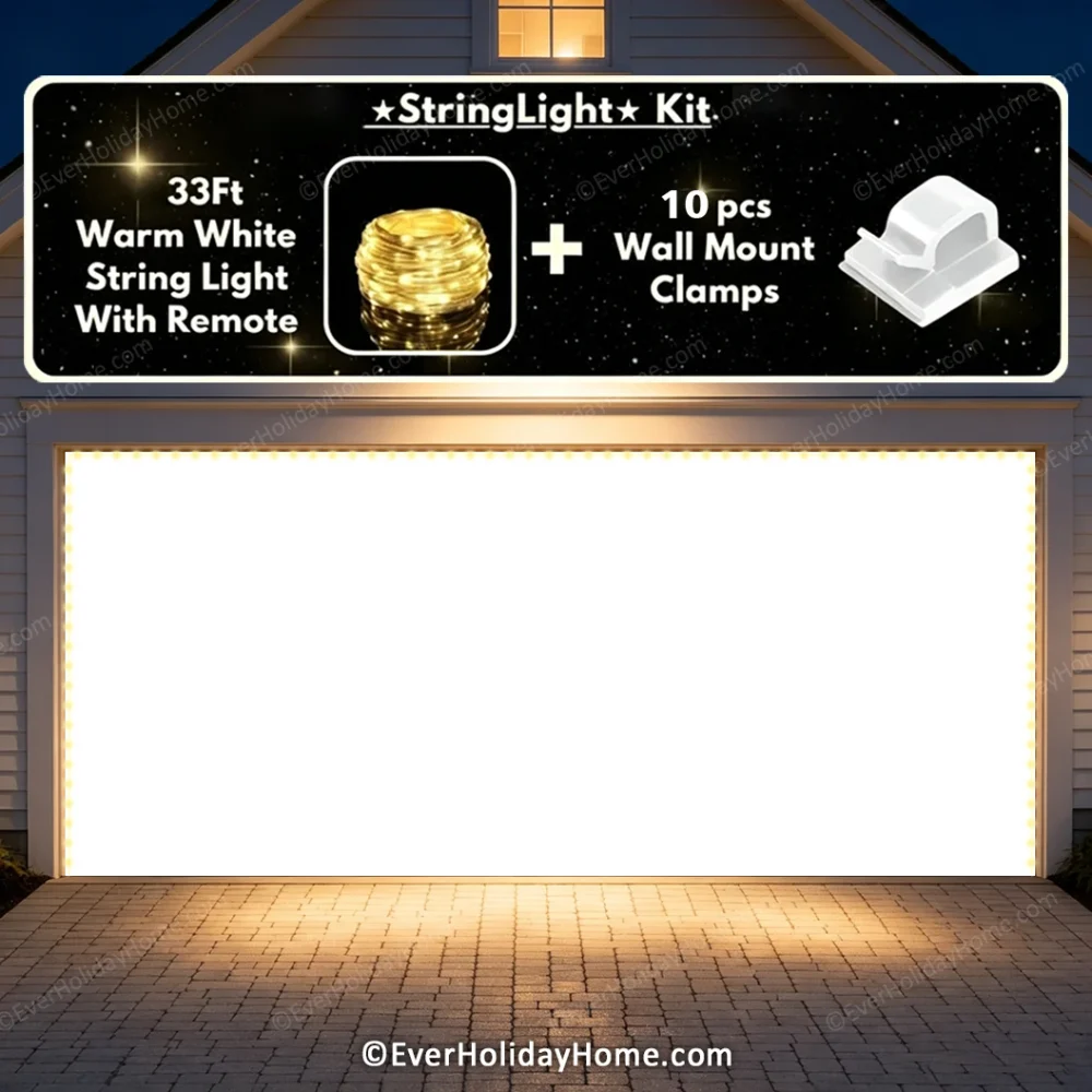 Blank White Projector Screen | EverHolidayHome Garage Door Cover additional product image