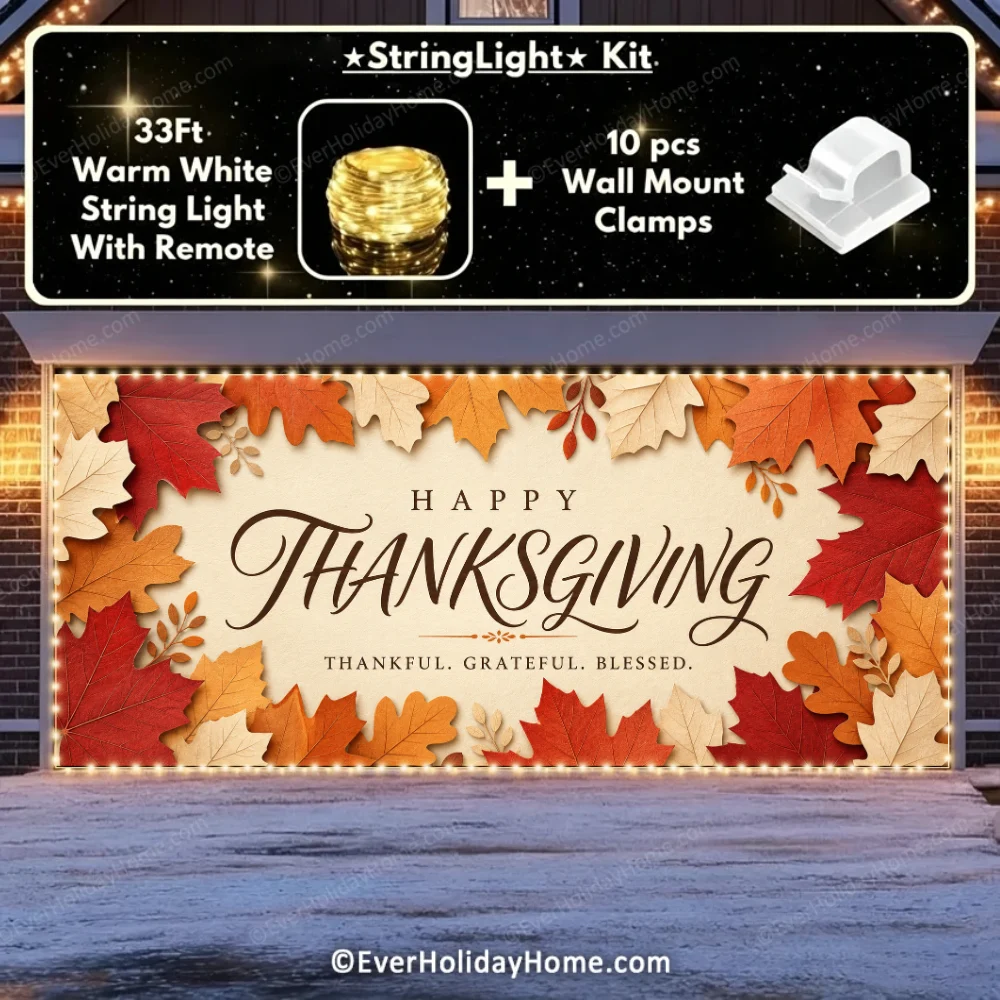 Happy Thanksgiving | Festive Garage Door Cover additional product image
