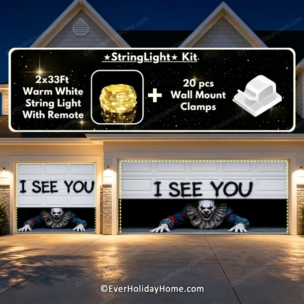 Peeking Clown (Limited Edition ) | Halloween Garage Door Cover