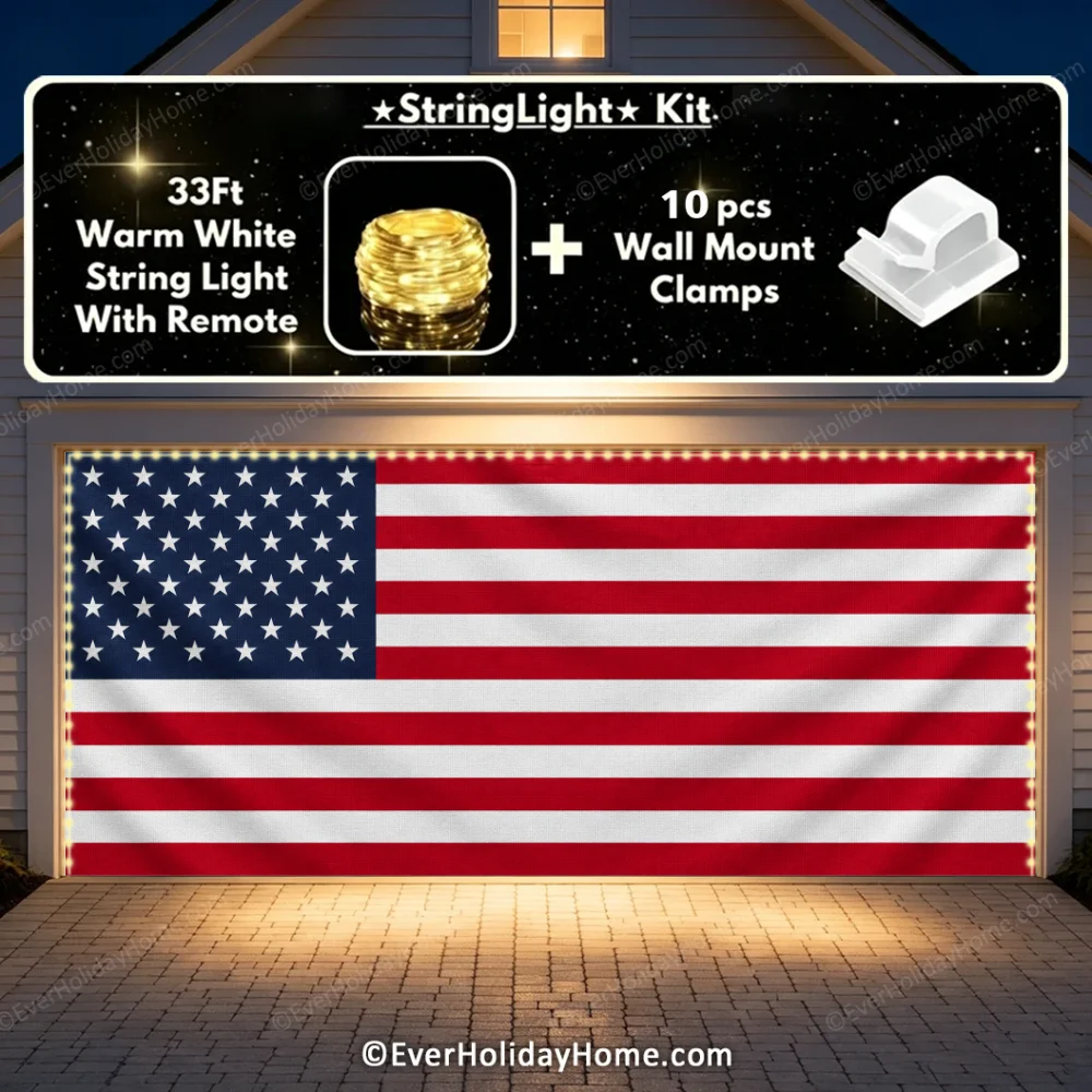 United States Of America Flag | Patriotic Garage Door Cover additional product image