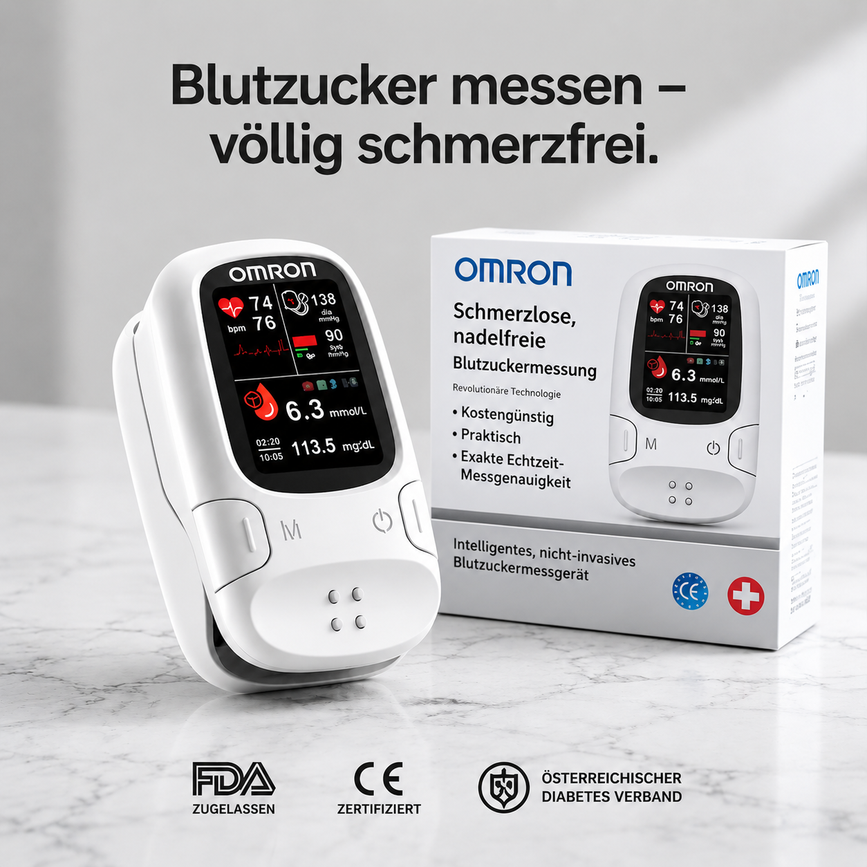 Omron™ 2026 Neues nicht-invasives intelligentes Blutzuckermessgerät – Nadelfreie Messung