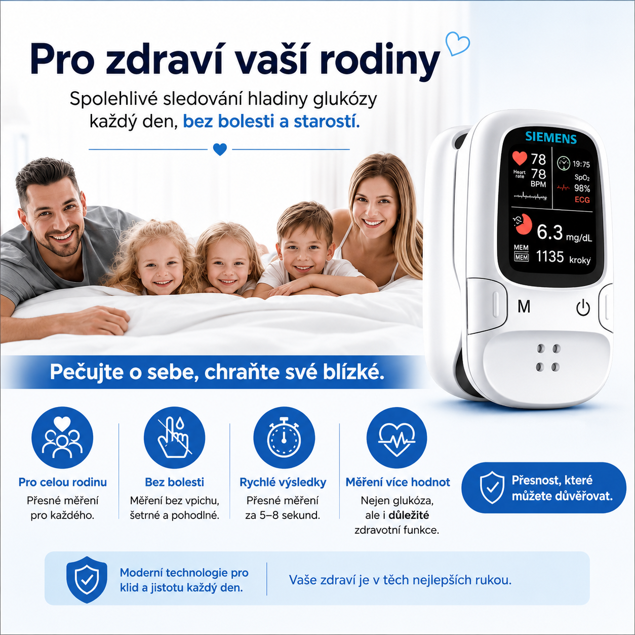 🩸 Neinvazivní glukometr Siemens | Bezbolestné monitorování glykémie doma 📊