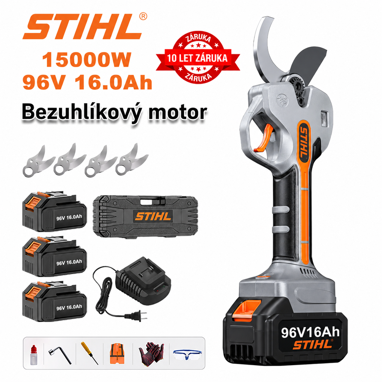 STIHL lítium kefe nélküli metszőolló 15000 W teleszkópos rúddal