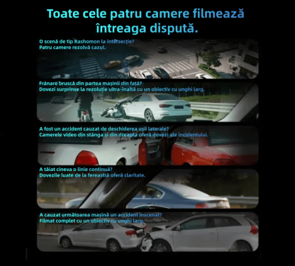 Cameră auto Garmin G980 cu control vocal și inteligență artificială, patru camere, vedere panoramică la 360°, vedere nocturnă 4K Ultra HD și urmărire GPS