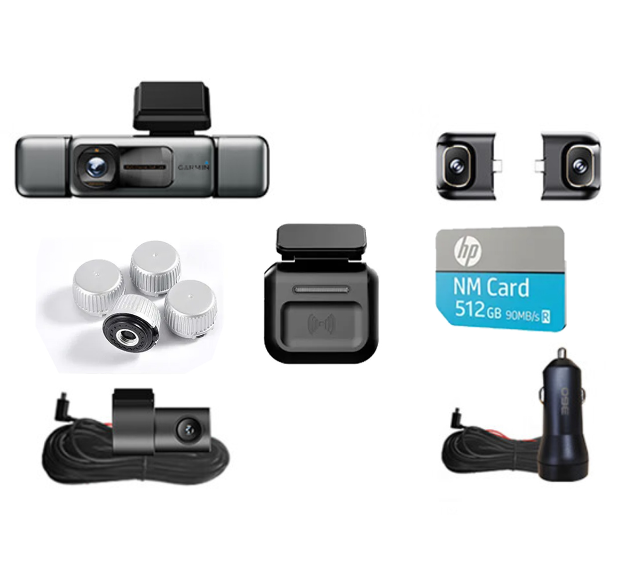 Garmin G980 mesterséges intelligenciával és hangvezérelt autós kamera négy kamerával, 360°-os panorámaképernyővel, 4K Ultra HD éjjellátóval és GPS-követéssel