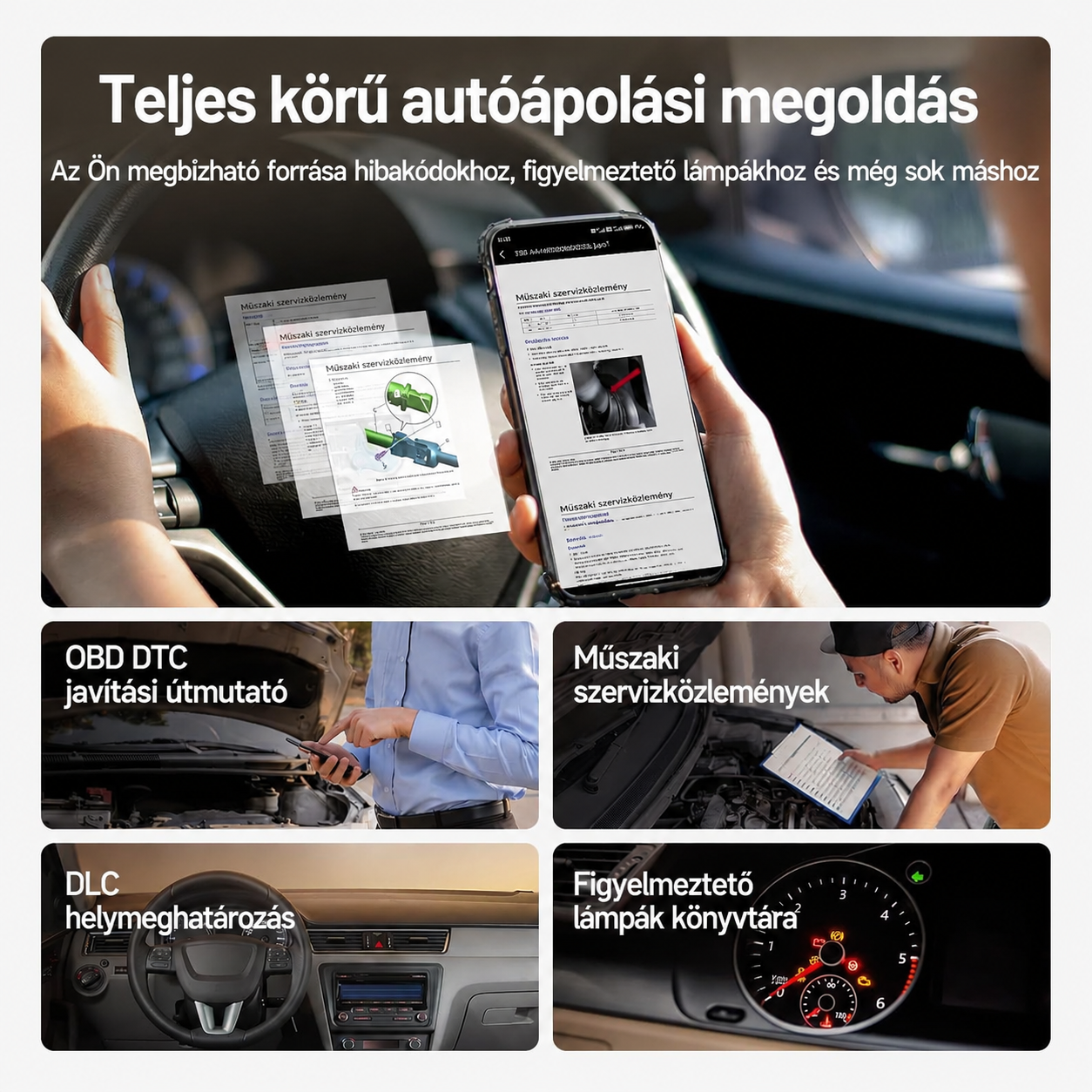 TOPDON CarPal A – Vezeték nélküli Bluetooth autódiagnosztikai készülék, teljes járműellenőrzéssel