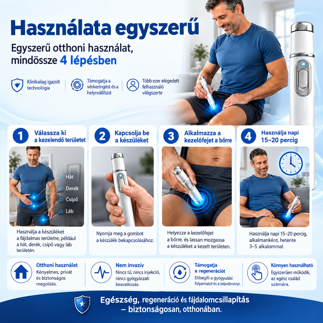 💙 A fejlett akusztikus lökéshullám-terápia segíthet helyreállítani a péniszszövetek egészségét, javítani a merevséget, a teljesítményt és a férfi önbizalmat, miközben enyhíti a 💪 izomfájdalmat, a 🦴 ízületi merevséget és a 🦵 ínproblémák okozta kell