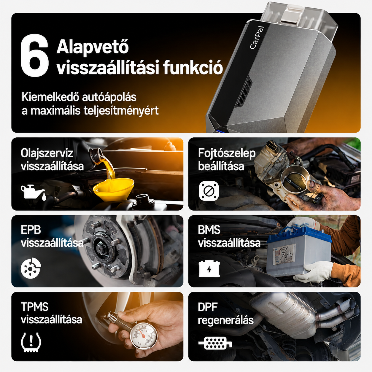 TOPDON CarPal A – Vezeték nélküli Bluetooth autódiagnosztikai készülék, teljes járműellenőrzéssel