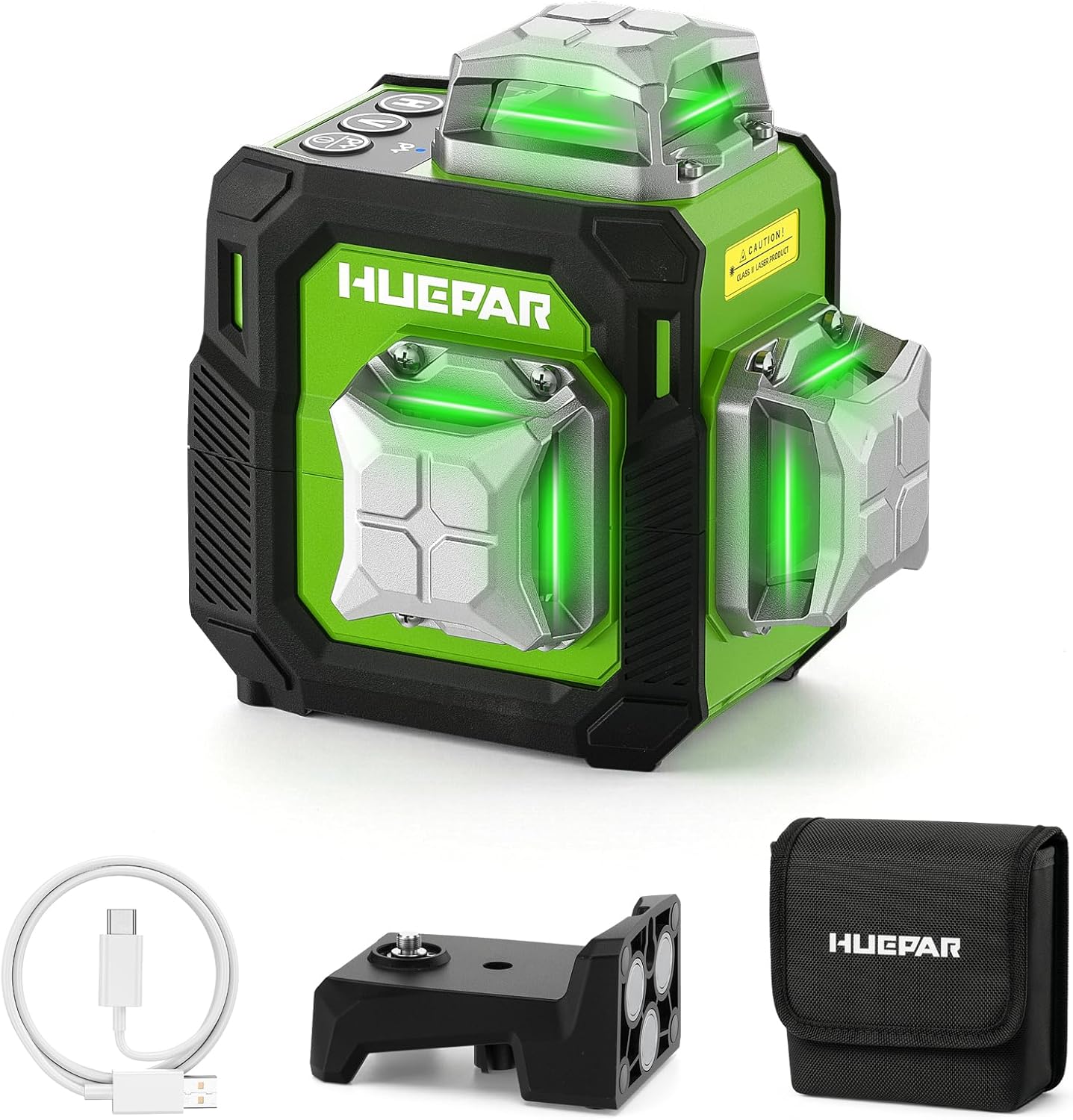 HUEPAR 3×360° Zöld Lézeres Szintező – Önszintező Professzionális Pontosság