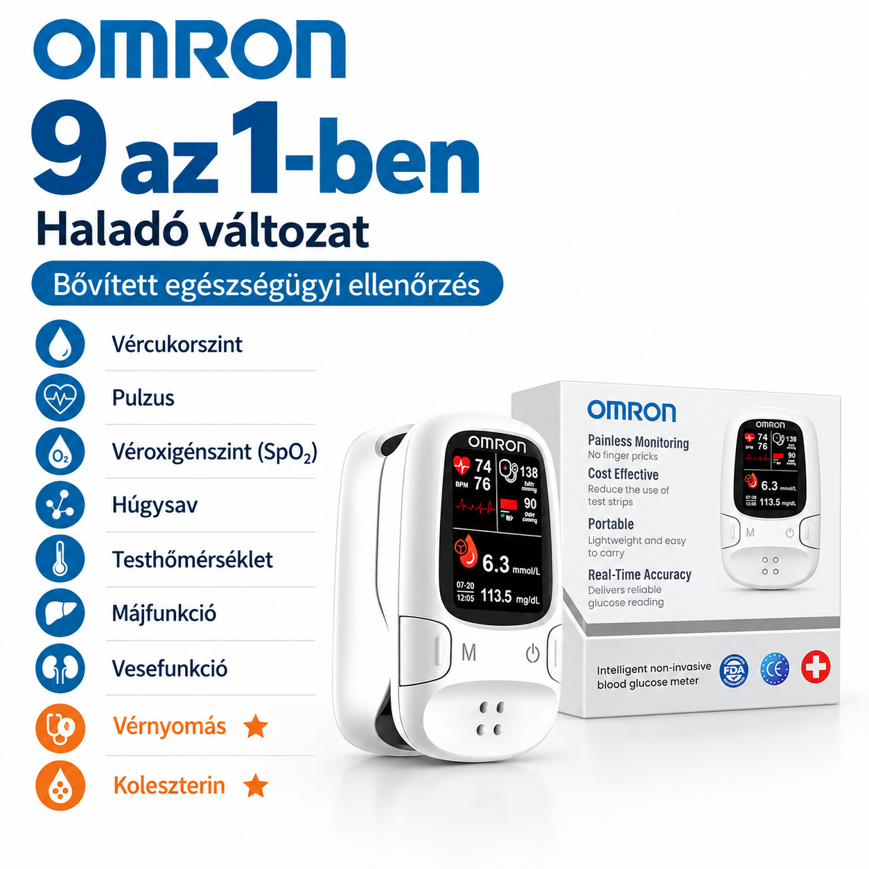 新🔥 Black Friday akció: az Omron™ új non-invazív okos vércukormérője, USA-ban fejlesztve! 🇺🇸