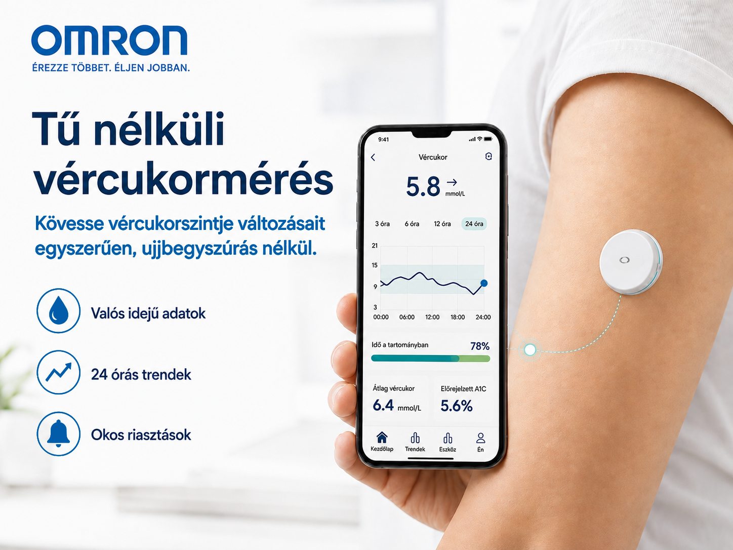 Omron Intelligens Egészségfigyelő Rendszer— Folyamatos betekintés teste változásaiba, egyszerűbb és kényelmesebb egészségfigyelés.