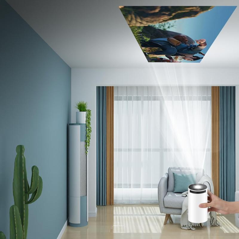 Mini Proiettore  con Android 12 WiFi e Bluetooth Portatile 1080P Full HD – 18000 Lume da Esterno e Soffitto