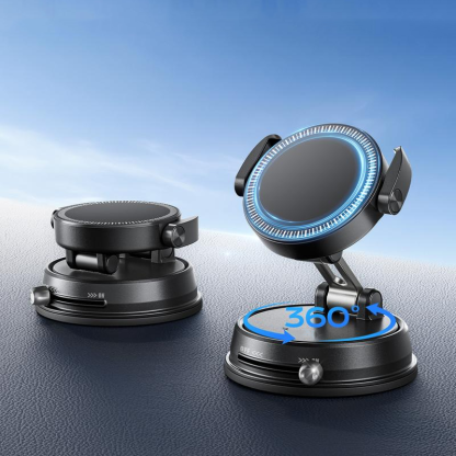 Supporto per Telefono Auto Clip on, Forte Impugnatura Magnetica, Supporto Pieghevole Antiscivolo, Regolabile a 360 °, per la Navigazione Auto e Uso Domestico Funziona con o senza Telefoni Magnetici