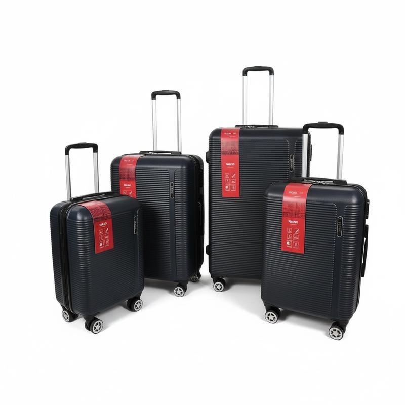 Valigie 4 Pezzi ABS - Set Completo S M L XL con Ruote Rimovibili - Capacità fino a 106 Litri - Carico Massimo 25 kg - Maniglia Telescopica - Tasca a Rete