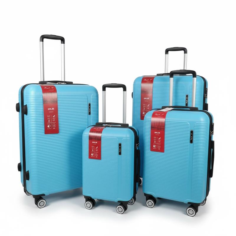  Valigie 4 Pezzi ABS - Set Completo S M L XL con Ruote Rimovibili - Capacità fino a 106 Litri - Carico Massimo 25 kg - Maniglia Telescopica - Tasca a Rete
