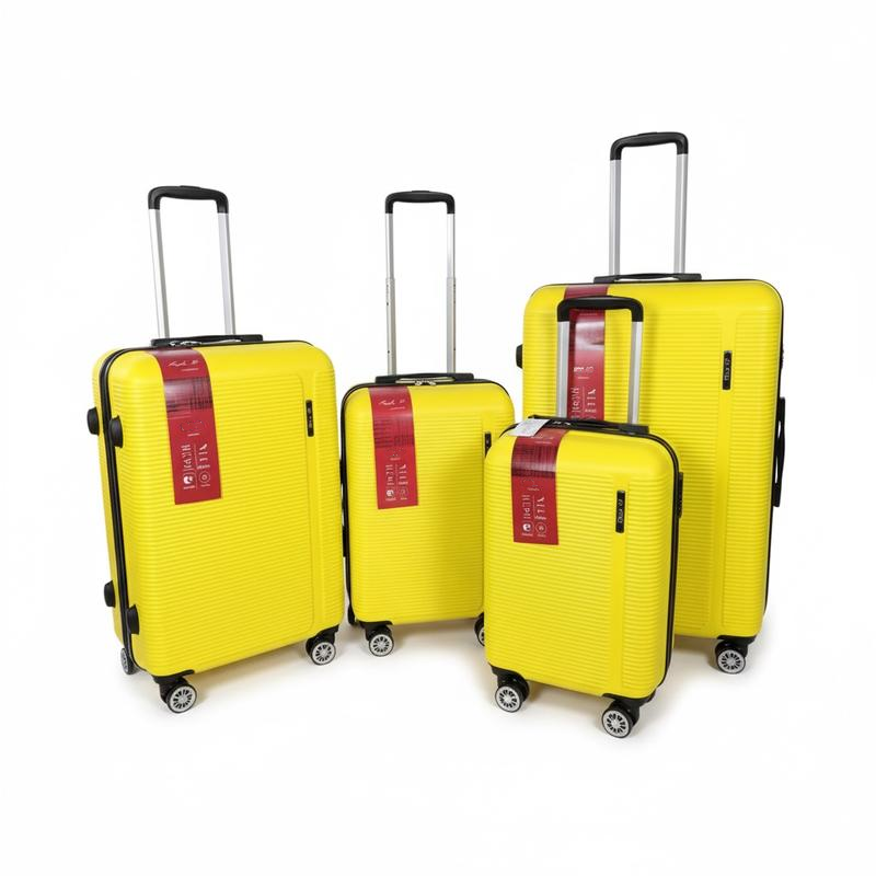  Valigie 4 Pezzi ABS - Set Completo S M L XL con Ruote Rimovibili - Capacità fino a 106 Litri - Carico Massimo 25 kg - Maniglia Telescopica - Tasca a Rete