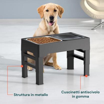 Ciotole Regolabili Perfette per Tutti i Cani - da 8,7 a 28,8 cm di Altezza
