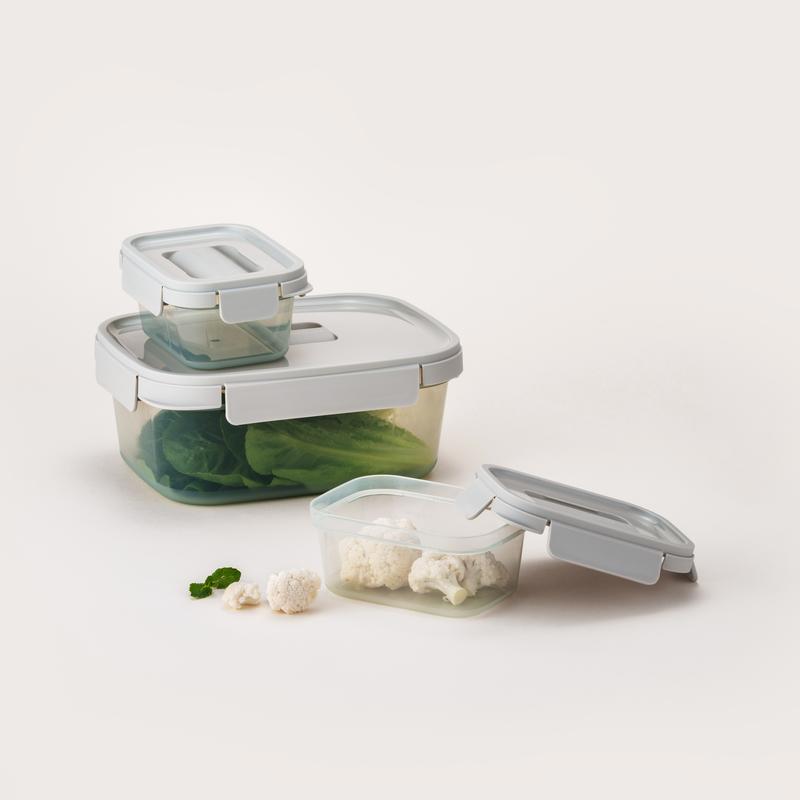 Set 11 Contenitori Rettangolari con Coperchio Ermetico in PP 230-2700 ml per Microonde Frigo e Freezer