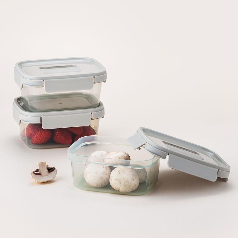 Set 11 Contenitori Rettangolari con Coperchio Ermetico in PP 230-2700 ml per Microonde Frigo e Freezer