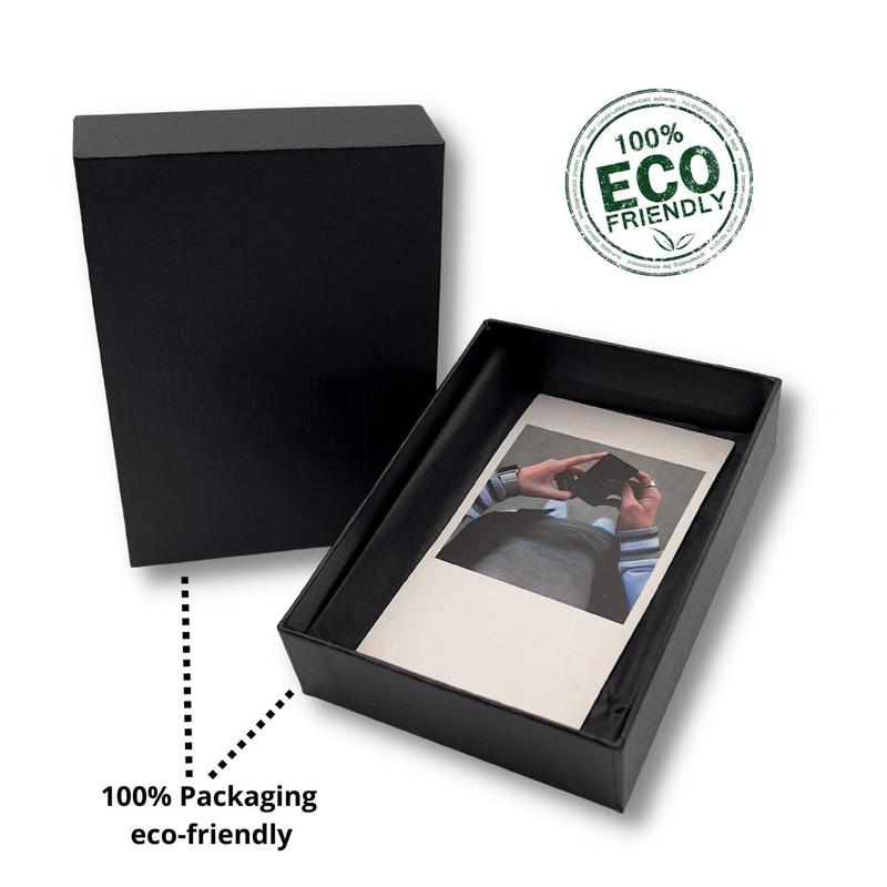 Black ZIP Portafoglio pelle antigraffio con protezione RFID per carte contactless, wallet slim 1,6 cm, carte + contanti + monete. Portacarte 4.0 con BLOCCO MECCANICO e sistema S.O.S