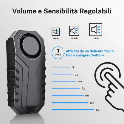 Allarme per bicicletta impermeabile con telecomando wireless, allarme di sicurezza anti‑furto da 110 dB per moto, scooter e bicicletta, sistema di allarme di protezione per veicoli