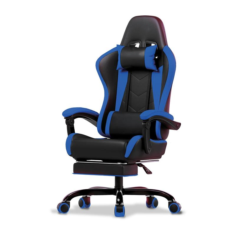 Sedia Gaming Reclinabile con Poggiapiedi Estraibile ,Cuscino Lombare e Poggiatesta