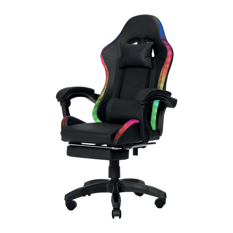 Sedia Gaming Reclinabile con Poggiapiedi Estraibile ,Cuscino Lombare e Poggiatesta