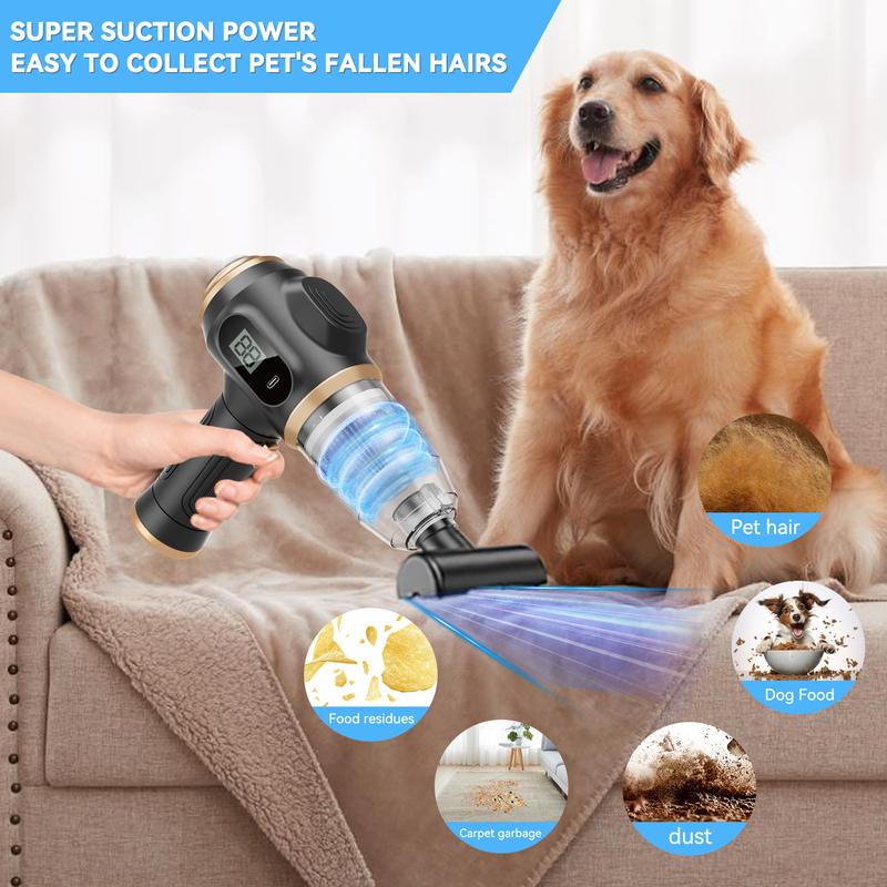 Aspirapolvere Portatile Cordless per Auto, Potente Aspirapolvere Portatile 6 in 1 con Display Intelligente e Accessori Multi Pulizia per Auto, Casa, Ufficio, Animale Domestico Aspirapolvere Portatile Cordless ad Alta Potenza