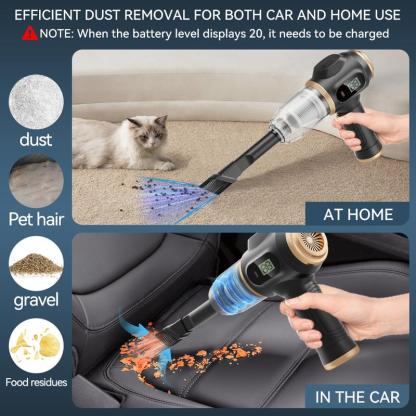 Aspirapolvere Portatile Cordless per Auto, Potente Aspirapolvere Portatile 6 in 1 con Display Intelligente e Accessori Multi Pulizia per Auto, Casa, Ufficio, Animale Domestico Aspirapolvere Portatile Cordless ad Alta Potenza