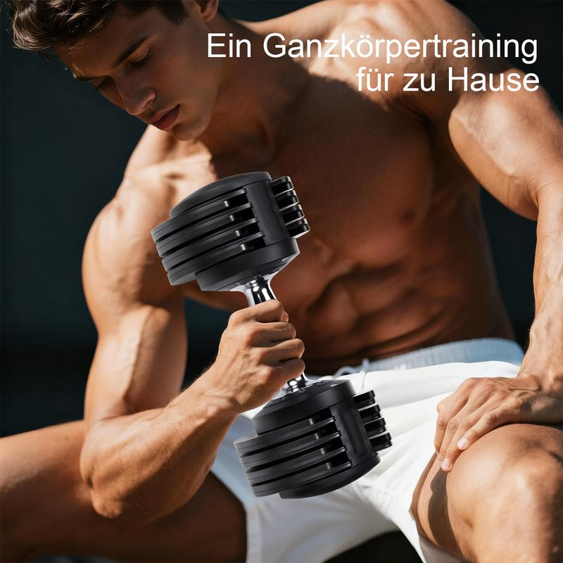 manubrio regolabili 5 in 1 con regolazione rapida a una mano, blocco rapido, pesi liberi con impugnatura antiscivolo, rivestimento premium in TPU per home gym e allenamento completo