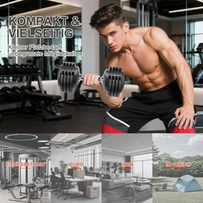 manubrio regolabili 5 in 1 con regolazione rapida a una mano, blocco rapido, pesi liberi con impugnatura antiscivolo, rivestimento premium in TPU per home gym e allenamento completo